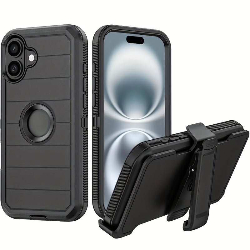iPhone 16 Waterproof Shockproof Phone Case, Iphone 16 Pro Max Back Cover Stand Case, Iphone 16 Pro Strap Clip Phone Case