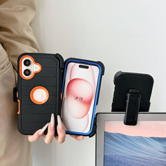 iPhone 16 Waterproof Shockproof Phone Case, Iphone 16 Pro Max Back Cover Stand Case, Iphone 16 Pro Strap Clip Phone Case