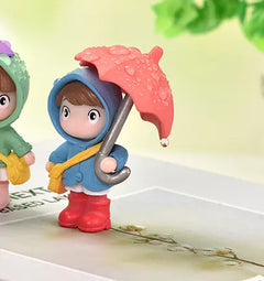 Miniature Couple with Umbrella Garden Decor