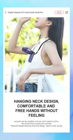 Portable Foldable Mini rechargable Fan w/Neck cord