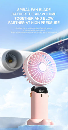 Portable Foldable Mini rechargable Fan w/Neck cord