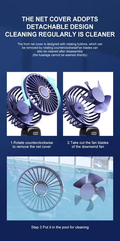 Portable Foldable Mini rechargable Fan w/Neck cord