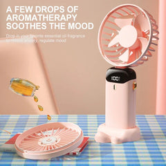 Portable Foldable Mini rechargable Fan w/Neck cord