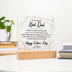 Square Acrylic Plaque - To The World's Best Dad