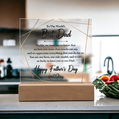 Square Acrylic Plaque - To The World's Best Dad