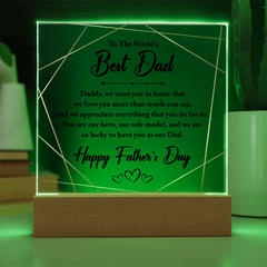 Square Acrylic Plaque - To The World's Best Dad